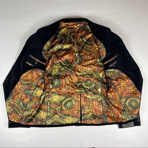 Haight & Ashbury Holland Blazer Sport Coat Corduroy Navy Pyschedelic Men's 42R - Picture 4 of 11